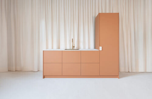 IKEA Metod kitchen with nude karamel laminate YTA Frönts.